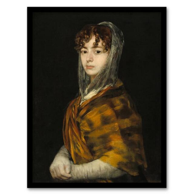 Artery8 Senora Sabasa Garcia Francisco Goya Framed Wall Art Print in Black - Size: A4 - image 1