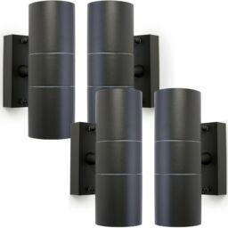 Loops 4 PACK GU10 Anthracite Up & Down Wall Lights Outdoor Twin Dimming Lamp Fitting - thumbnail 1