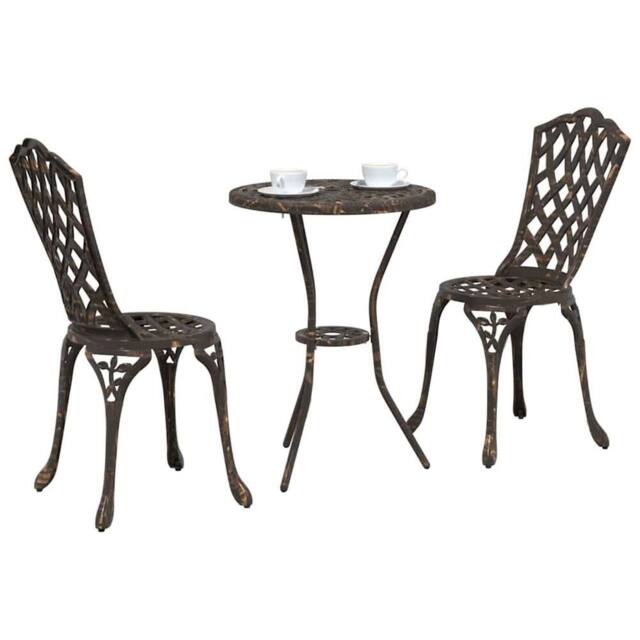 Berkfield Home Traditional Bronze Cast Aluminium Small Durable Outdoor Dining Set - image 1