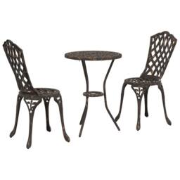 Berkfield Home Traditional Bronze Cast Aluminium Small Durable Outdoor Dining Set - thumbnail 3
