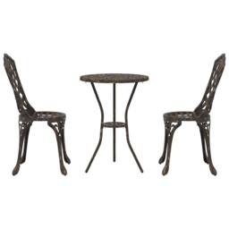 Berkfield Home Traditional Bronze Cast Aluminium Small Durable Outdoor Dining Set - thumbnail 6