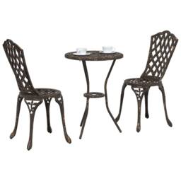 Berkfield Home Traditional Bronze Cast Aluminium Small Durable Outdoor Dining Set - thumbnail 1