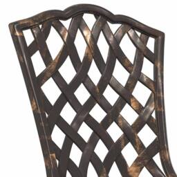 Berkfield Home Traditional Bronze Cast Aluminium Small Durable Outdoor Dining Set - thumbnail 9