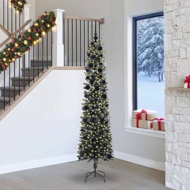Berkfield Home Artificial Christmas Tree with 300 LEDs Green 58 x 58 x 240 cm - image 1