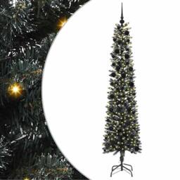 Berkfield Home Artificial Christmas Tree with 300 LEDs Green 58 x 58 x 240 cm - thumbnail 2