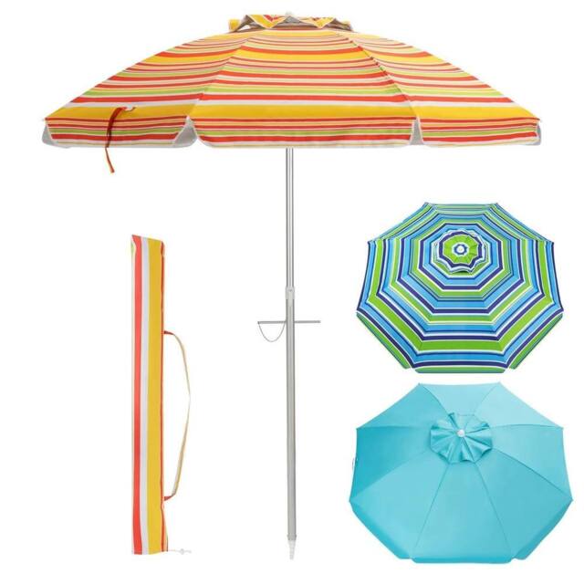 EONLION Beach Umbrella Portable Sunshade Umbrella in Orange - Size: 100 cm - image 1
