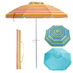 EONLION Beach Umbrella Portable Sunshade Umbrella in Orange - Size: 100 cm