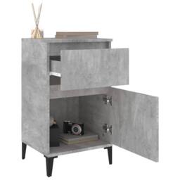 Berkfield Home Elegant Bedside Cabinet Concrete Grey 40x35x70 cm - Size: 40 x 35 x 70 cm - thumbnail 5