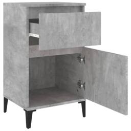 Berkfield Home Elegant Bedside Cabinet Concrete Grey 40x35x70 cm - Size: 40 x 35 x 70 cm - thumbnail 8