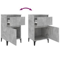 Berkfield Home Elegant Bedside Cabinet Concrete Grey 40x35x70 cm - Size: 40 x 35 x 70 cm - thumbnail 9