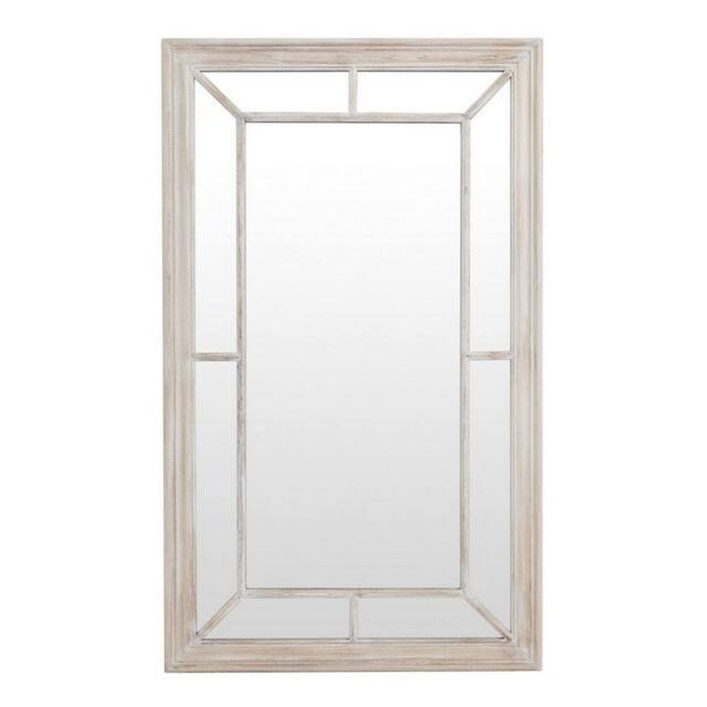 Lemon Pavilion Furniture and Decor Washed Wood Framed Window Mirror - Wood - L6 x W90 x H150 cm - Brown in Light Sand - image 1