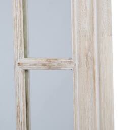 Lemon Pavilion Furniture and Decor Washed Wood Framed Window Mirror - Wood - L6 x W90 x H150 cm - Brown in Light Sand - thumbnail 4