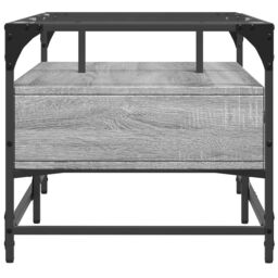 Berkfield Home Coffee Table with Glass Top Grey Sonoma 98.5x50x45 cm Steel - thumbnail 5