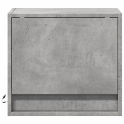 Berkfield Home Wall-mounted Bedside Cabinets with LED Lights 2 pcs Concrete Oak in Grey - thumbnail 6