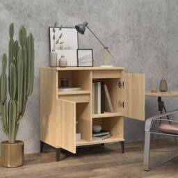 Berkfield Home Sideboard Sonoma Oak 60x35x70 cm Engineered Wood in Light Tan - Size: 60 x 35 x 70 cm - thumbnail 3