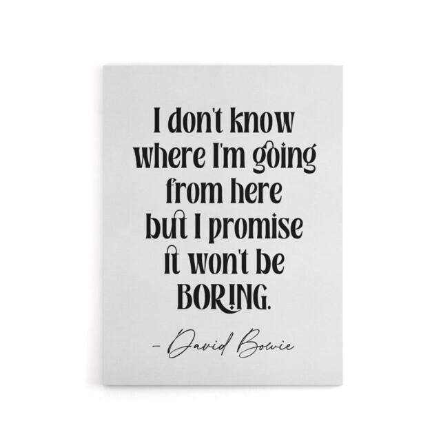 "Artery8 Don't Know Where I'm Going Promise Won't Be Boring Canvas Art Print in White - Size: W24"" x H32""" - image 1