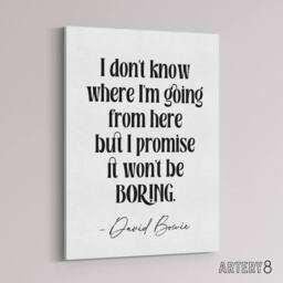"Artery8 Don't Know Where I'm Going Promise Won't Be Boring Canvas Art Print in White - Size: W24"" x H32""" - thumbnail 2