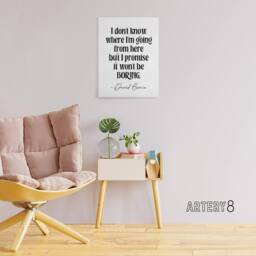 "Artery8 Don't Know Where I'm Going Promise Won't Be Boring Canvas Art Print in White - Size: W24"" x H32""" - thumbnail 3