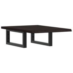 Berkfield Home Elegant Basin Shelf Wall Mounted Steel & Solid Wood Oak in Brown - thumbnail 3