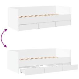 Berkfield Home Daybed with Drawers without Mattress White 90x190 cm Single - thumbnail 8