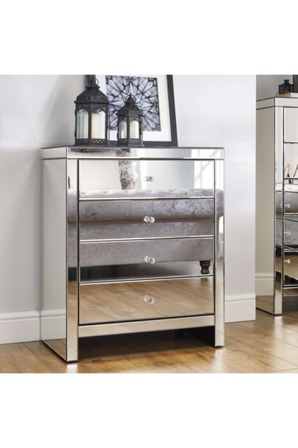 Birlea Seville 4 Drawer Chest Mirrored in Silver - image 1