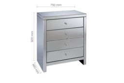 Birlea Seville 4 Drawer Chest Mirrored in Silver - thumbnail 6