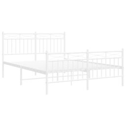 Berkfield Home Metal Bed Frame with Headboard & Footboard White 140x190 cm - thumbnail 4