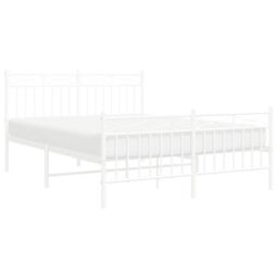 Berkfield Home Metal Bed Frame with Headboard & Footboard White 140x190 cm - thumbnail 3