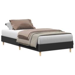 Berkfield Home Bed Frame No Mattress Black 90x190 cm Single Engineered Wood - thumbnail 1