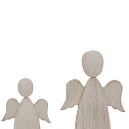 Lemon Pavilion Furniture and Decor Whitewashed Rustic Angel Decoration - Wood - L4 x W10 x H17 cm - White - thumbnail 3