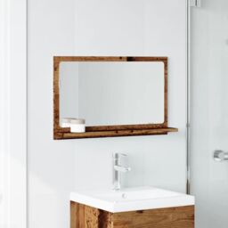 Berkfield Home Bathroom Mirror Cabinet Old Wood 60x11x37 cm Engineered Wood in Brown - Size: 60 x 11 x 37 cm - thumbnail 3
