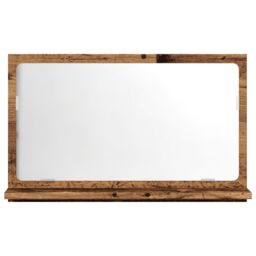 Berkfield Home Bathroom Mirror Cabinet Old Wood 60x11x37 cm Engineered Wood in Brown - Size: 60 x 11 x 37 cm - thumbnail 4