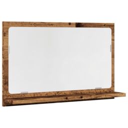 Berkfield Home Bathroom Mirror Cabinet Old Wood 60x11x37 cm Engineered Wood in Brown - Size: 60 x 11 x 37 cm - thumbnail 2