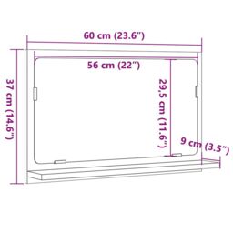 Berkfield Home Bathroom Mirror Cabinet Old Wood 60x11x37 cm Engineered Wood in Brown - Size: 60 x 11 x 37 cm - thumbnail 9