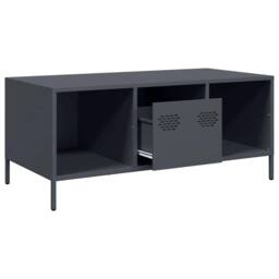 Berkfield Home Coffee Table Anthracite 101.5x50x43.5 cm Cold-rolled Steel in Dark Grey - thumbnail 5