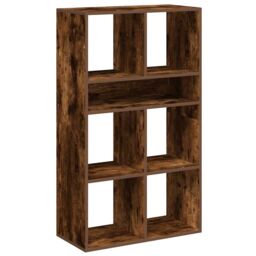 Berkfield Home Book Cabinet Smoked Oak 66x31x112 cm Engineered Wood - Size: 66 x 31 x 112 cm - thumbnail 2