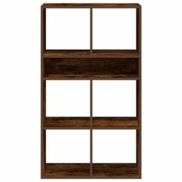 Berkfield Home Book Cabinet Smoked Oak 66x31x112 cm Engineered Wood - Size: 66 x 31 x 112 cm - thumbnail 4