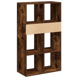 Berkfield Home Book Cabinet Smoked Oak 66x31x112 cm Engineered Wood - Size: 66 x 31 x 112 cm - thumbnail 6