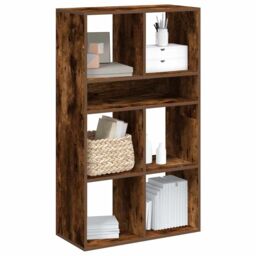 Berkfield Home Book Cabinet Smoked Oak 66x31x112 cm Engineered Wood - Size: 66 x 31 x 112 cm - thumbnail 1