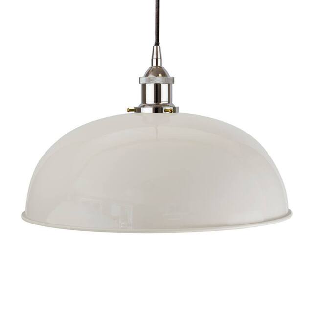 SE Home Pale Grey Worcester Pendant Light - Nickel - Black Round - image 1