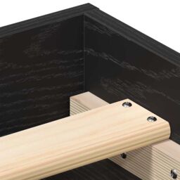 Berkfield Home Bed Frame without Mattress Black Oak 135x190 cm Engineered Wood in Brown - thumbnail 8