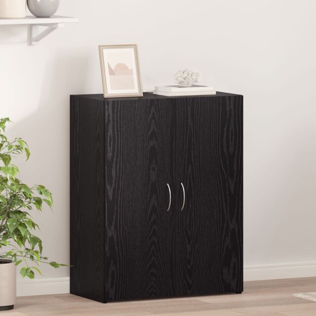 Berkfield Home Office Cabinet - Black Oak, 60 x 32 x 77.5 cm, Engineered Wood - Size: 60 x 32 x 77.5 cm - image 1