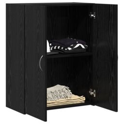 Berkfield Home Office Cabinet - Black Oak, 60 x 32 x 77.5 cm, Engineered Wood - Size: 60 x 32 x 77.5 cm - thumbnail 3