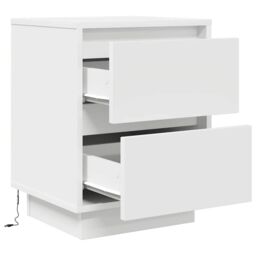 Berkfield Home Bedside Cabinets with LED Lights¬†2 pcs White 38x34x50 cm - Size: 38 x 34 x 50 cm - thumbnail 8