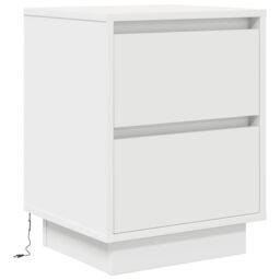 Berkfield Home Bedside Cabinets with LED Lights¬†2 pcs White 38x34x50 cm - Size: 38 x 34 x 50 cm - thumbnail 7