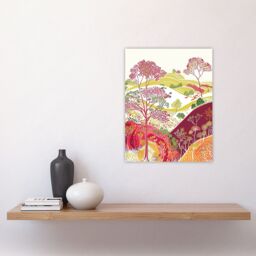 "Artery8 Blooming Trees Yorkshire Countryside Landscape Wall Art Print - Size: W24"" x H32""" - thumbnail 4
