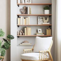 Berkfield Home Wall Shelf Light Brown 80x30x2 cm Treated Solid Wood Oak - Size: 80 x 30 x 2 cm