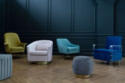 Orsina Contemporary Blue Velvet Chair, Minimalist Acrylic Leg Accent Chair for Living Room, Modern Velvet Armchair - thumbnail 2