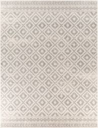 Livabliss Sunderland-Global Grey White Boho Living Dining Bedroom Rug in Light Grey - Size: 200 cm x 275 cm - thumbnail 2