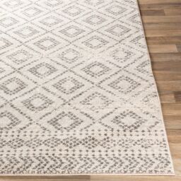Livabliss Sunderland-Global Grey White Boho Living Dining Bedroom Rug in Light Grey - Size: 200 cm x 275 cm - thumbnail 5